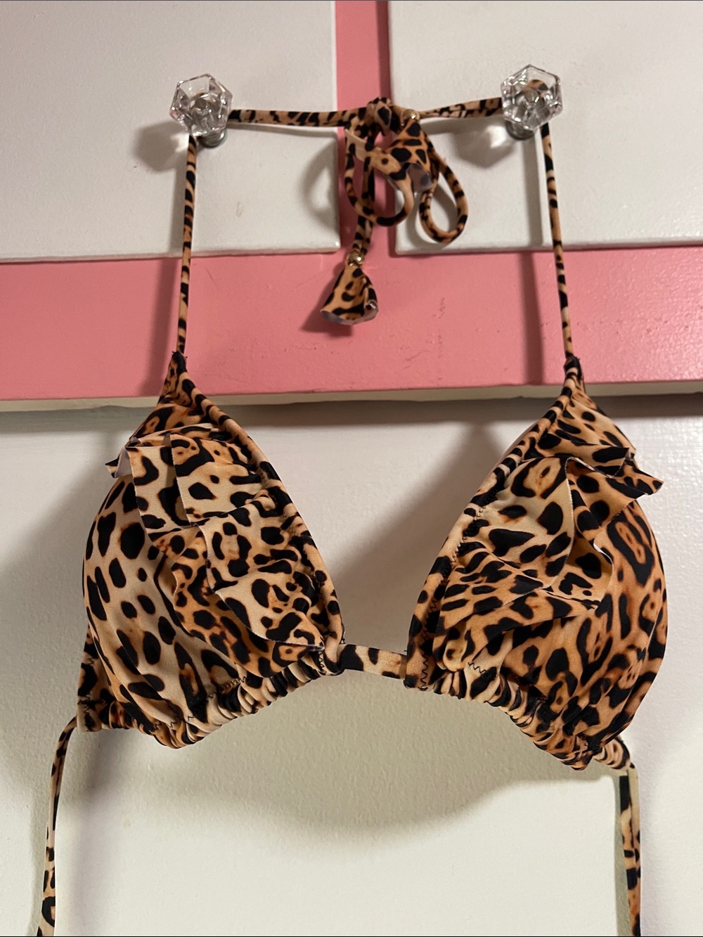 Victoria’s Secret Leopard Print Triangle Bikini Top - Animal Print Brown